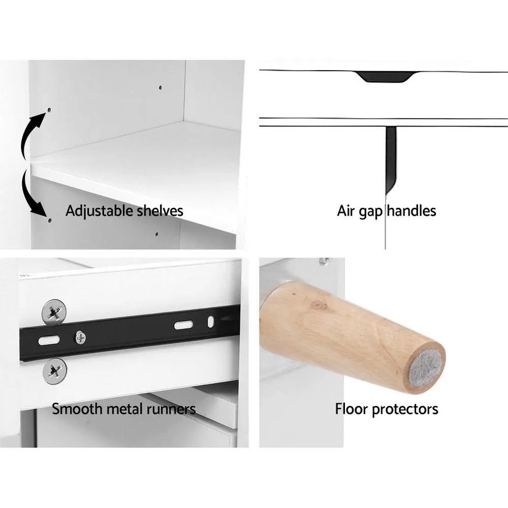 Shoe Cabinet Shoes Storage Rack 120cm Organiser White Drawer Cupboard
