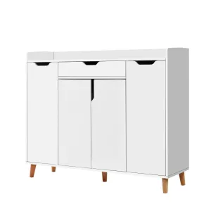 Shoe Cabinet Shoes Storage Rack 120cm Organiser White Drawer Cupboard