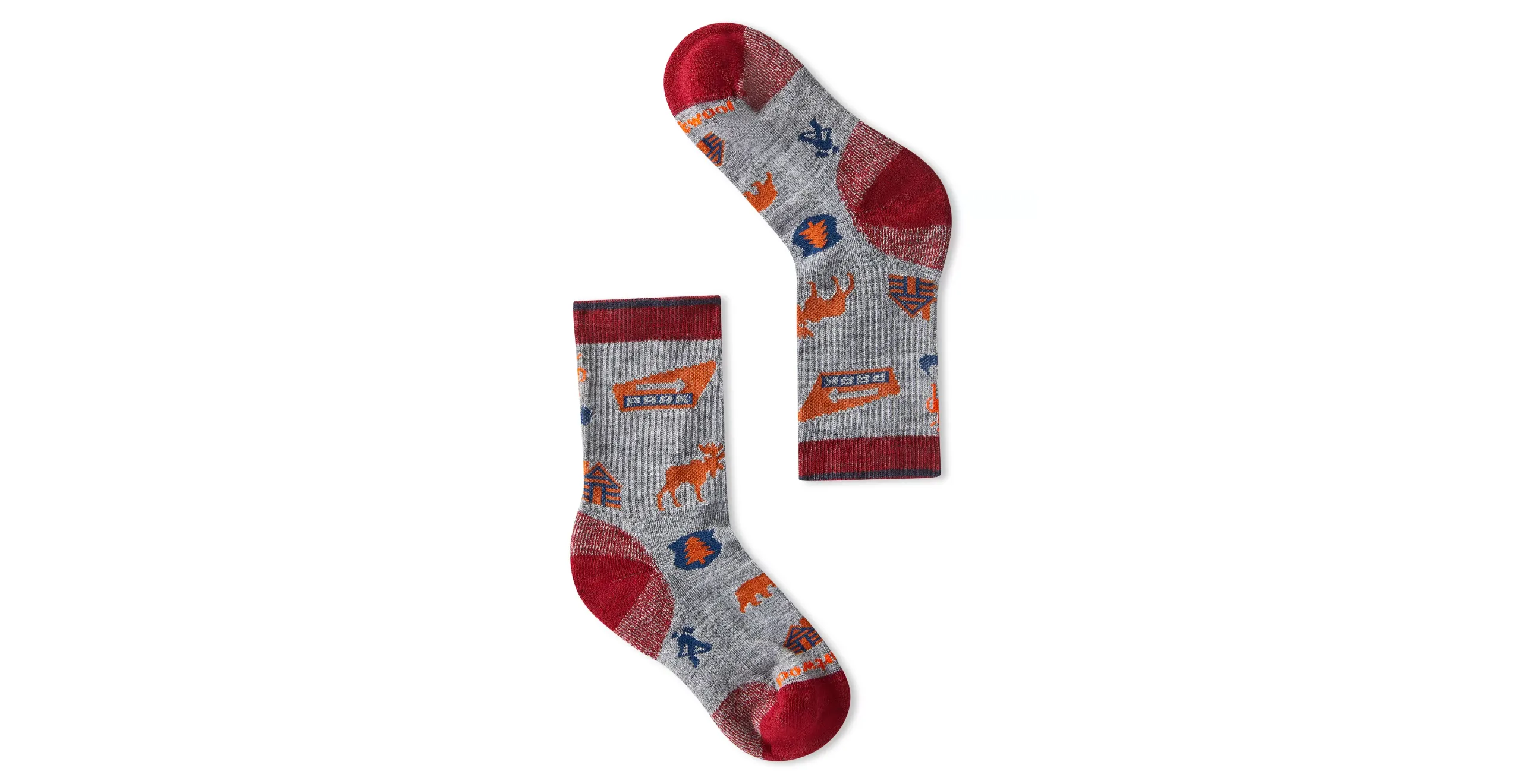 SmartWool Light Hiking Socks - Crew Pattern - Light Grey