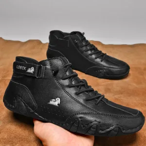 Spring Casual Shoes for Men: Stylish Pu Leather Sneakers with Light Lace-Up Design