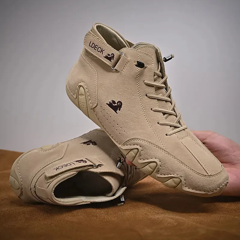 Spring Casual Shoes for Men: Stylish Pu Leather Sneakers with Light Lace-Up Design