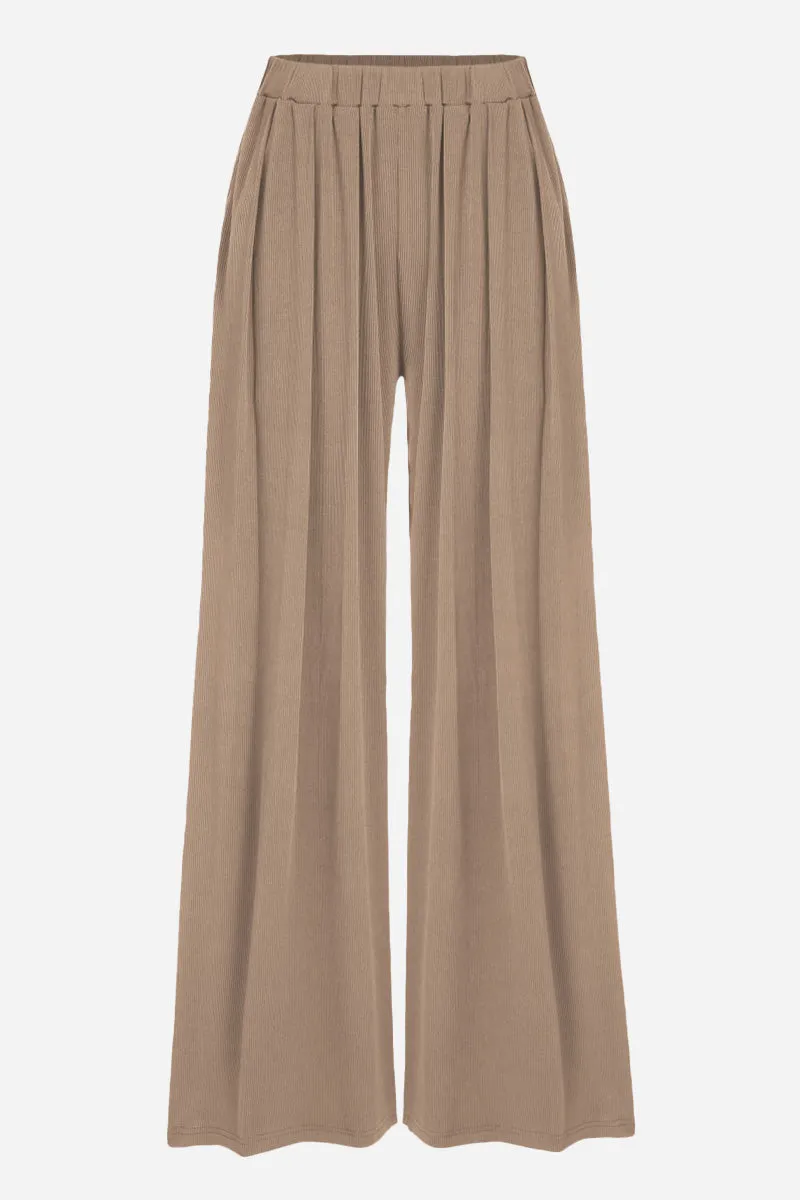 Stretchy Wide-Leg Pants