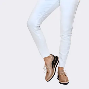 TEMPO OXFORD - ROSEGOLD/BLACK LEATHER