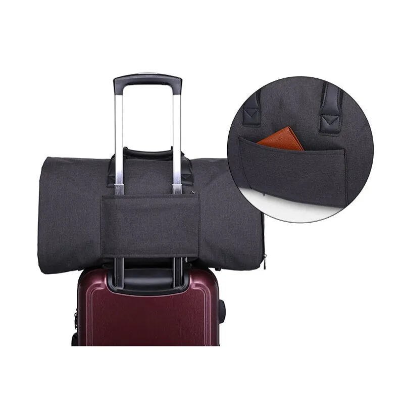 Travel Garment Duffel Bag Capacity Clothes Suit Tie Tote Pouch Shoes