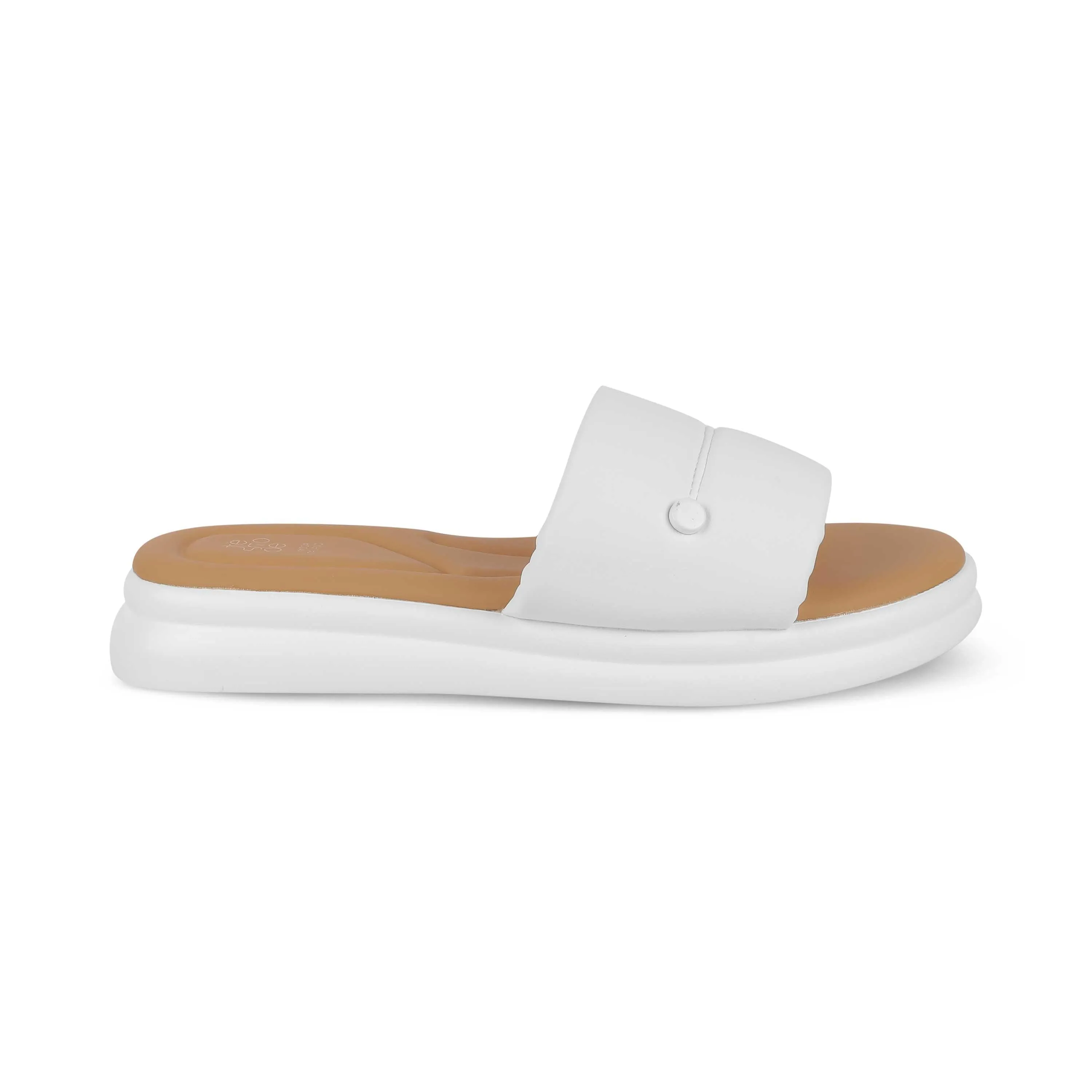Tresmode Evershine White Women's Casual Platform Flats