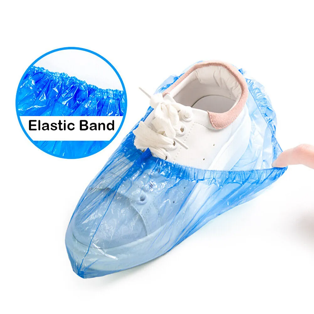 US 100-200 Disposable Anti Slip Boot Shoe Covers Overshoes Protective Waterproof