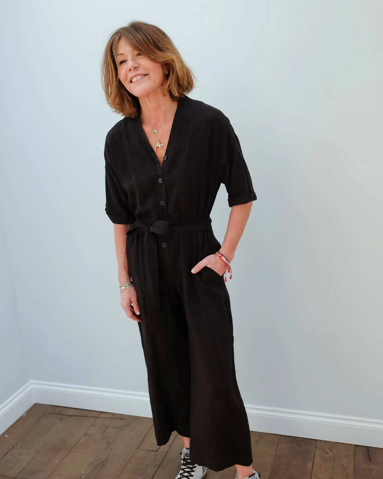 V Tamra jumpsuit in black