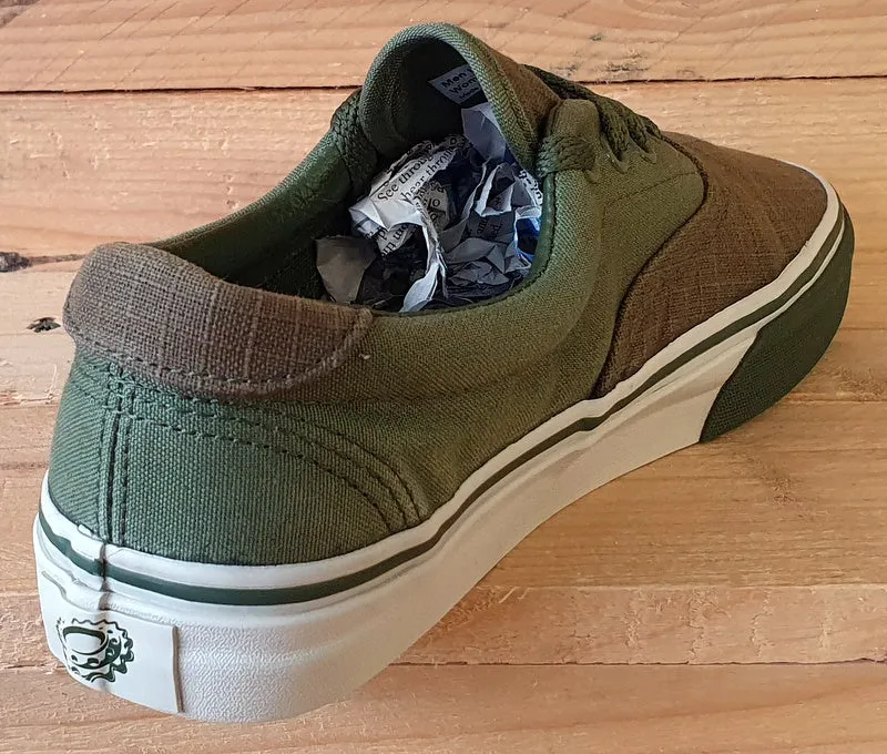 Vans Old Skool Low Canvas Trainers UK5.5/US7.5/EU38.5 T375 Dark/Light Green