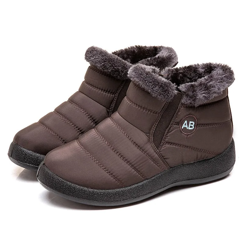 Women Waterproof Snow Shoes Lightweight Ankle Warm Winter Boots