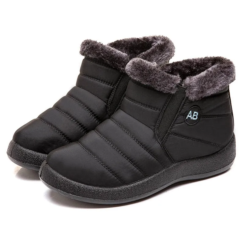 Women Waterproof Snow Shoes Lightweight Ankle Warm Winter Boots