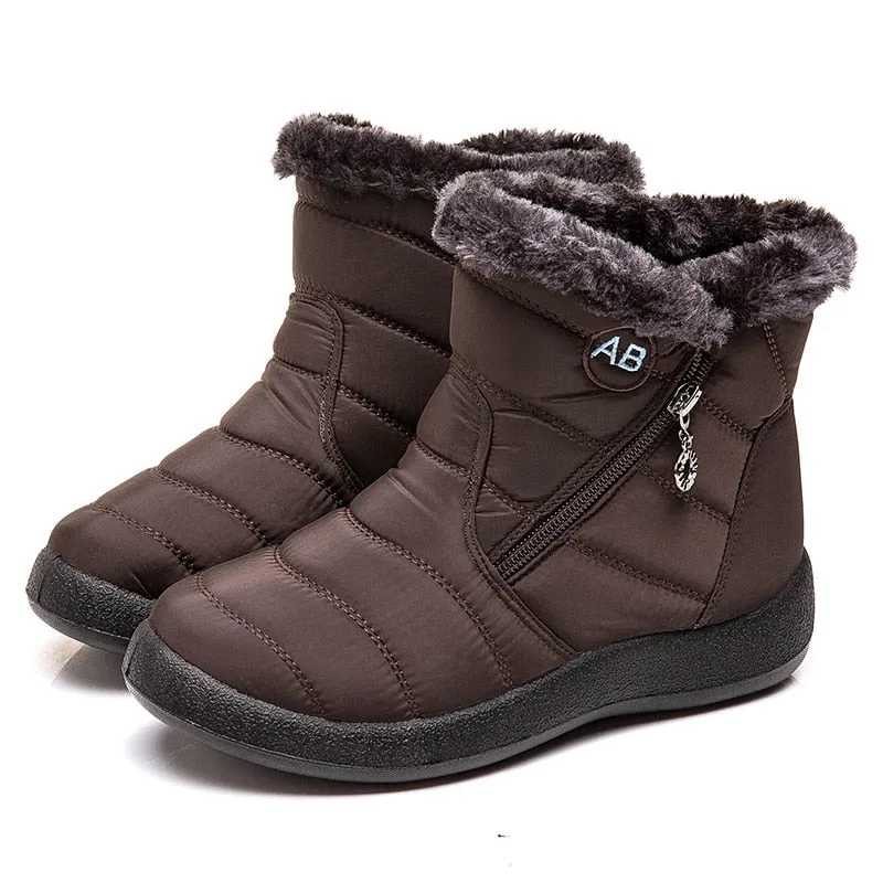 Women Waterproof Snow Shoes Lightweight Ankle Warm Winter Boots