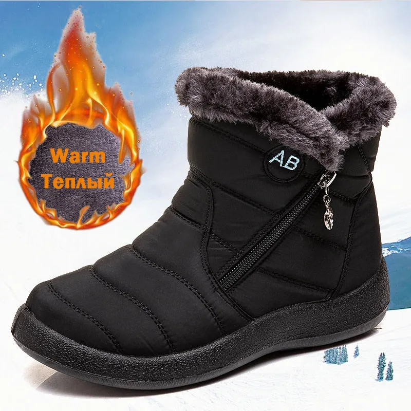 Women Waterproof Snow Shoes Lightweight Ankle Warm Winter Boots