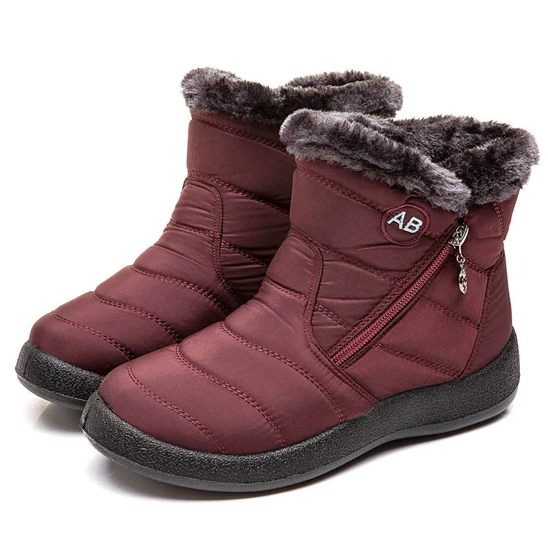 Women Waterproof Snow Shoes Lightweight Ankle Warm Winter Boots