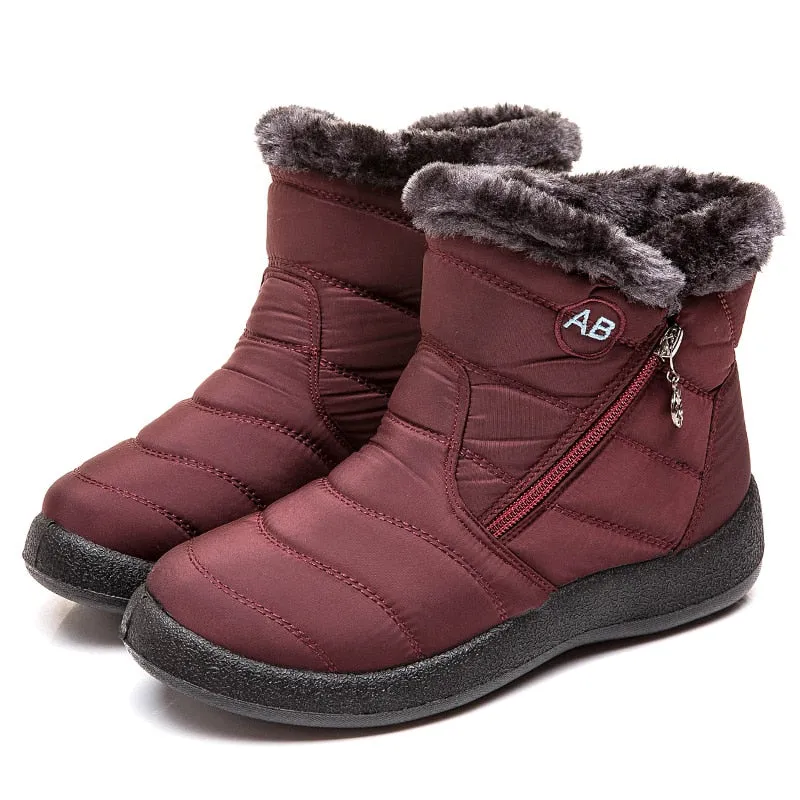 Women Waterproof Snow Shoes Lightweight Ankle Warm Winter Boots