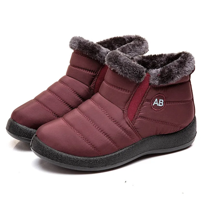 Women Waterproof Snow Shoes Lightweight Ankle Warm Winter Boots