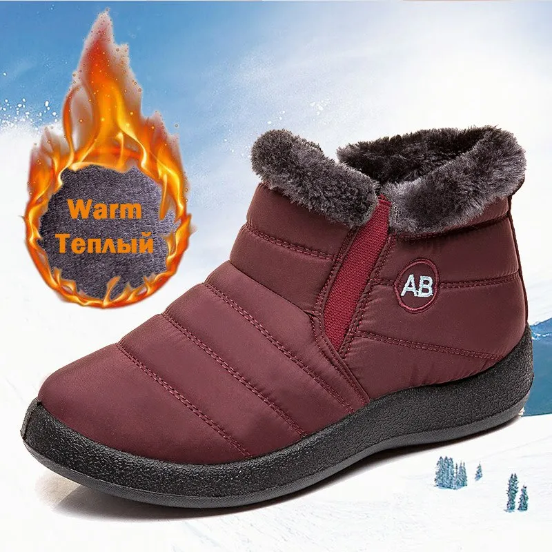 Women Waterproof Snow Shoes Lightweight Ankle Warm Winter Boots