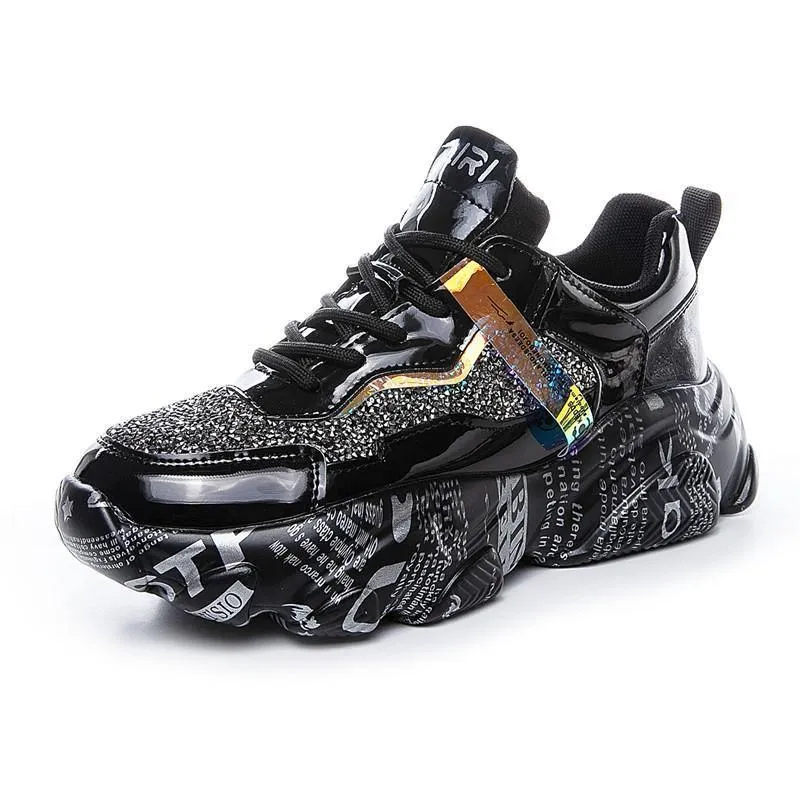 Women’s Fashion Platform Sneakers - High-Heel Casual Shoes