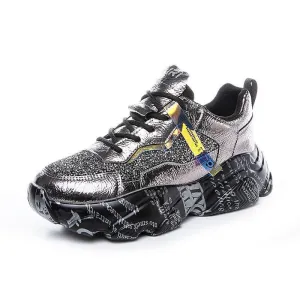 Women’s Fashion Platform Sneakers - High-Heel Casual Shoes