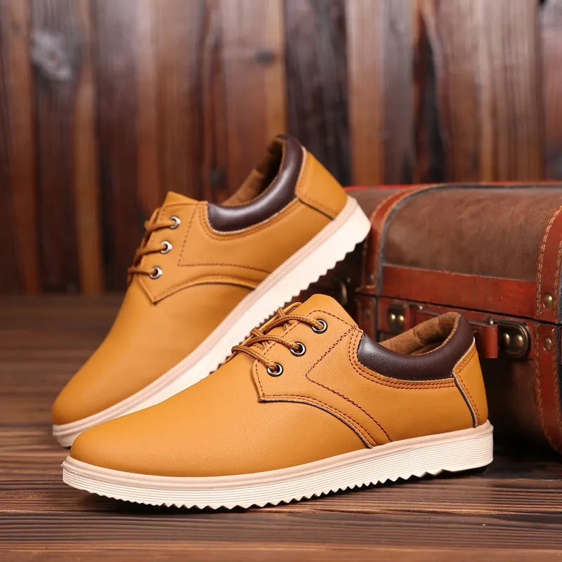 Work waterproof non-slip large leather shoes men's work shoes casual shoes Korean style men's shoes spring trendy shoes