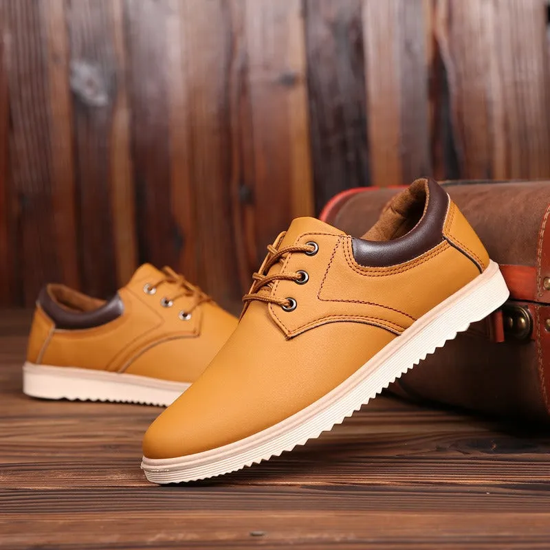 Work waterproof non-slip large leather shoes men's work shoes casual shoes Korean style men's shoes spring trendy shoes